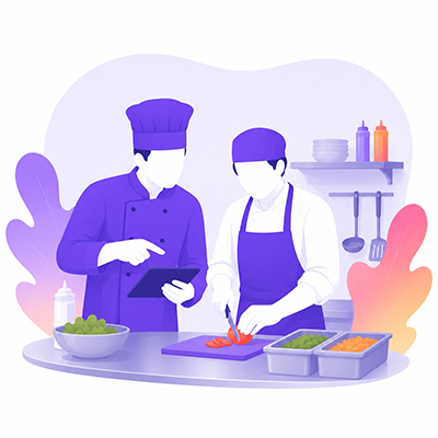 Step 3 – Team training for Food Hero Group restaurant franchise staff